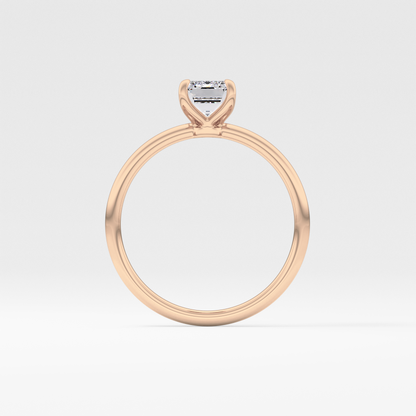 Emerald Solitaire Lab Grown Diamond Engagement Ring