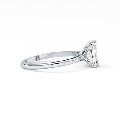 Emerald Solitaire Lab Grown Diamond Engagement Ring