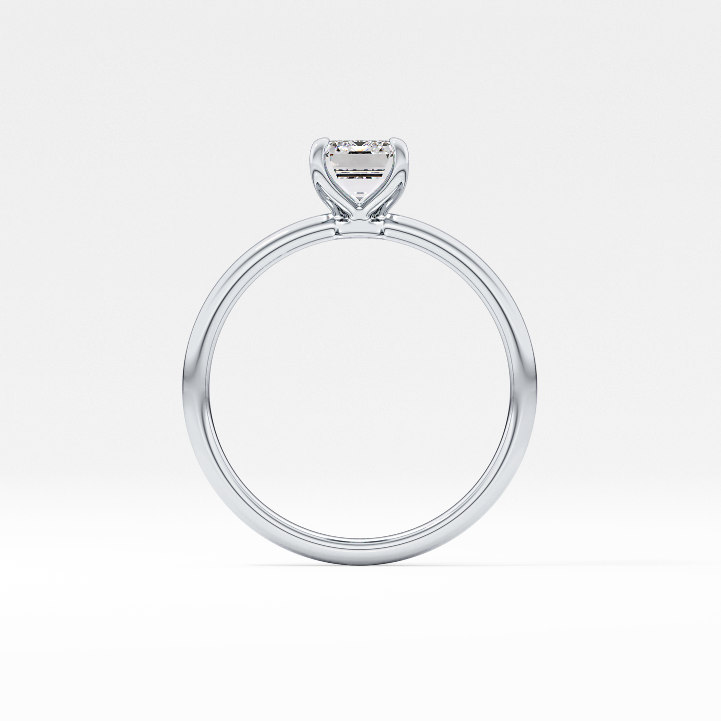 Emerald Solitaire Lab Grown Diamond Engagement Ring