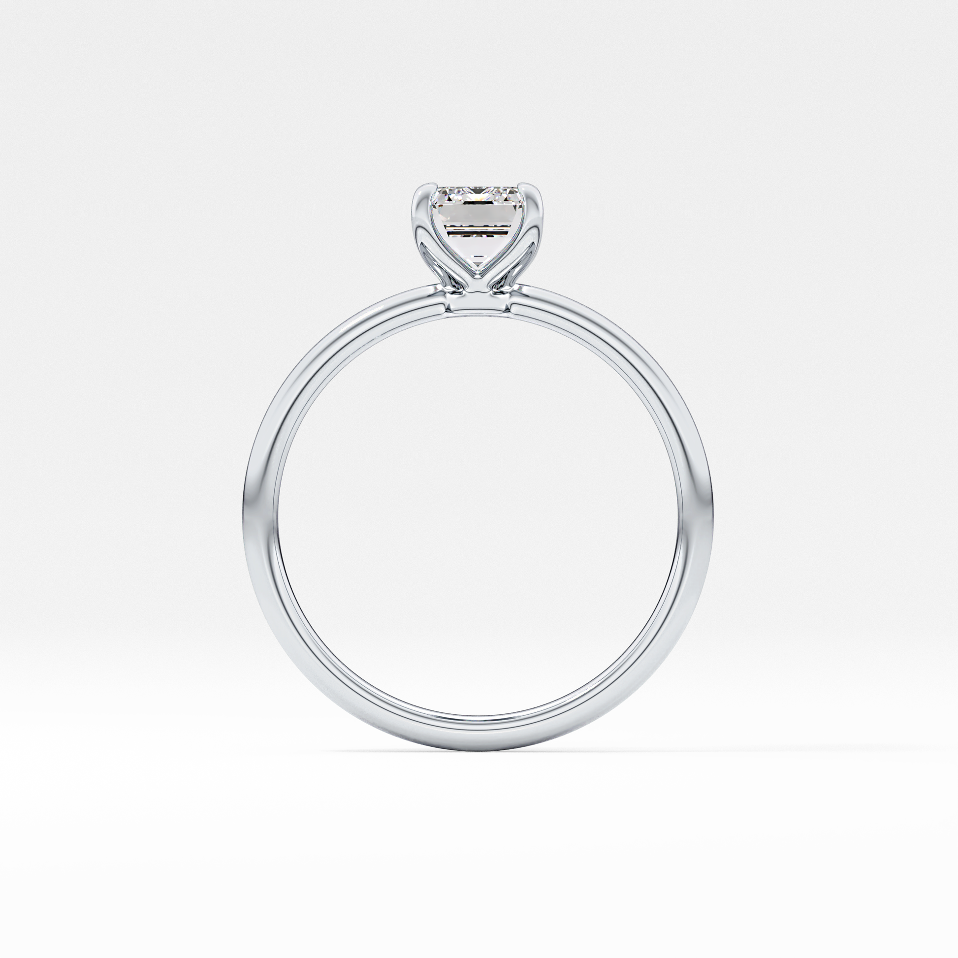 Emerald Solitaire Lab Grown Diamond Engagement Ring