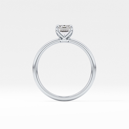 Emerald Solitaire Lab Grown Diamond Engagement Ring
