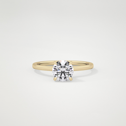 Round Hidden Halo Lab Grown Diamond Engagement Ring