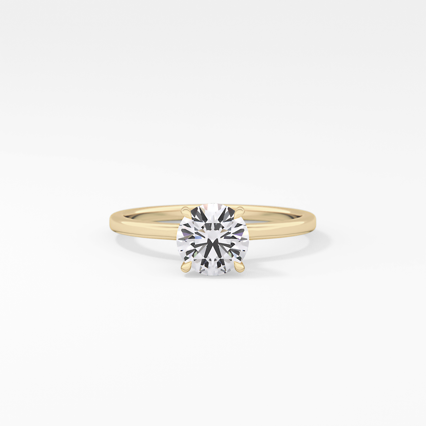 Round Hidden Halo Lab Grown Diamond Engagement Ring