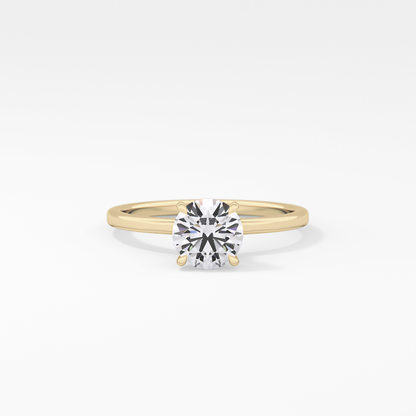 Round Hidden Halo Lab Grown Diamond Engagement Ring