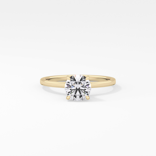 Round Hidden Halo Lab Grown Diamond Engagement Ring