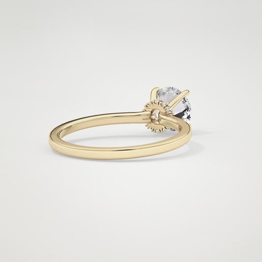 Round Hidden Halo Lab Grown Diamond Engagement Ring