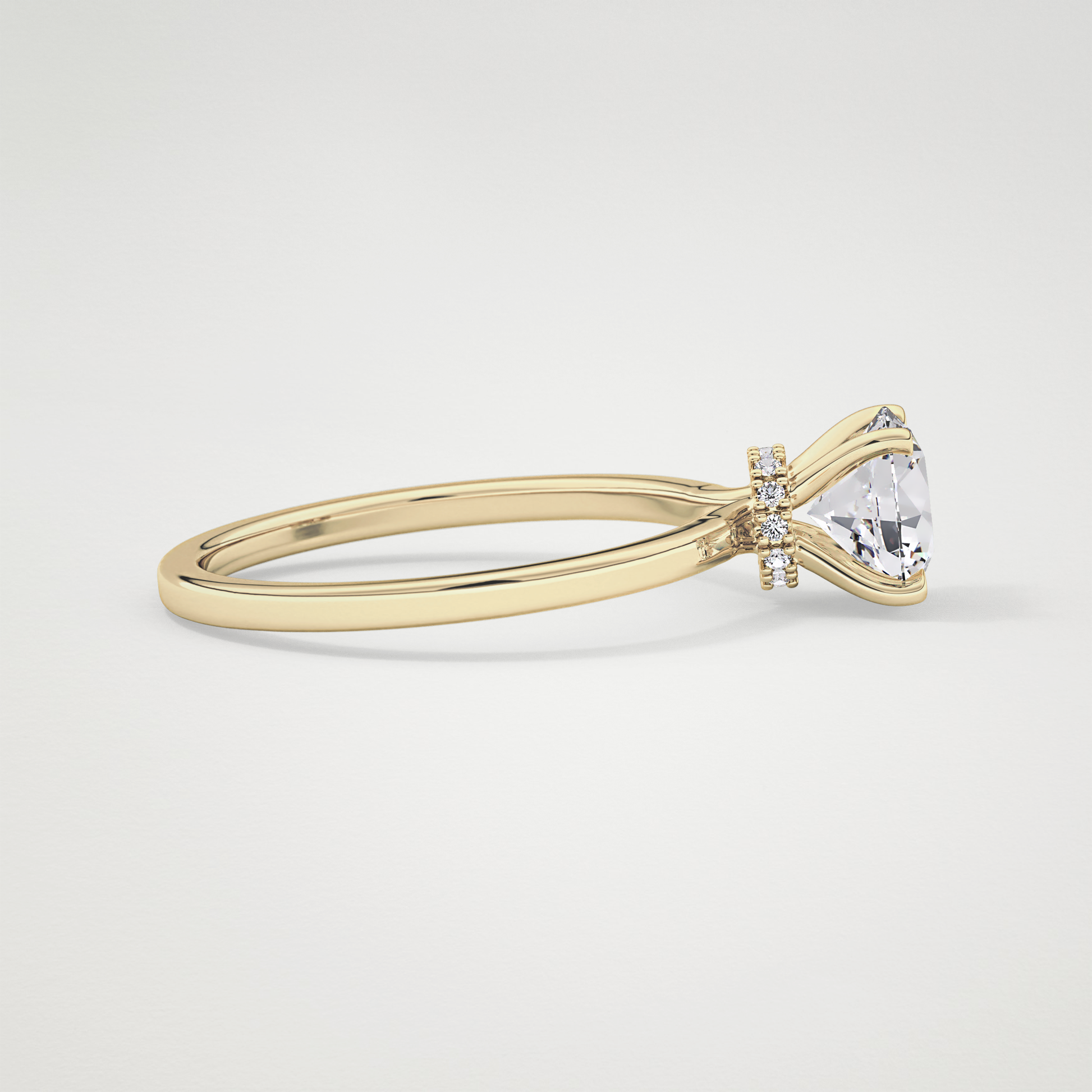 Round Hidden Halo Lab Grown Diamond Engagement Ring