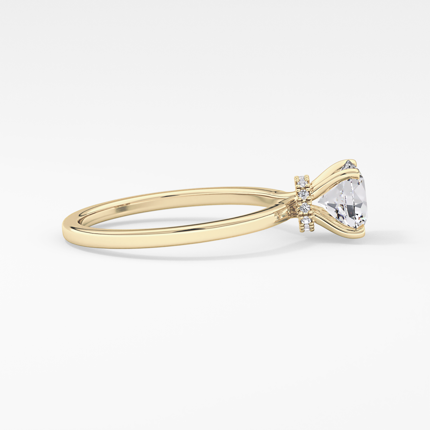 Round Hidden Halo Lab Grown Diamond Engagement Ring
