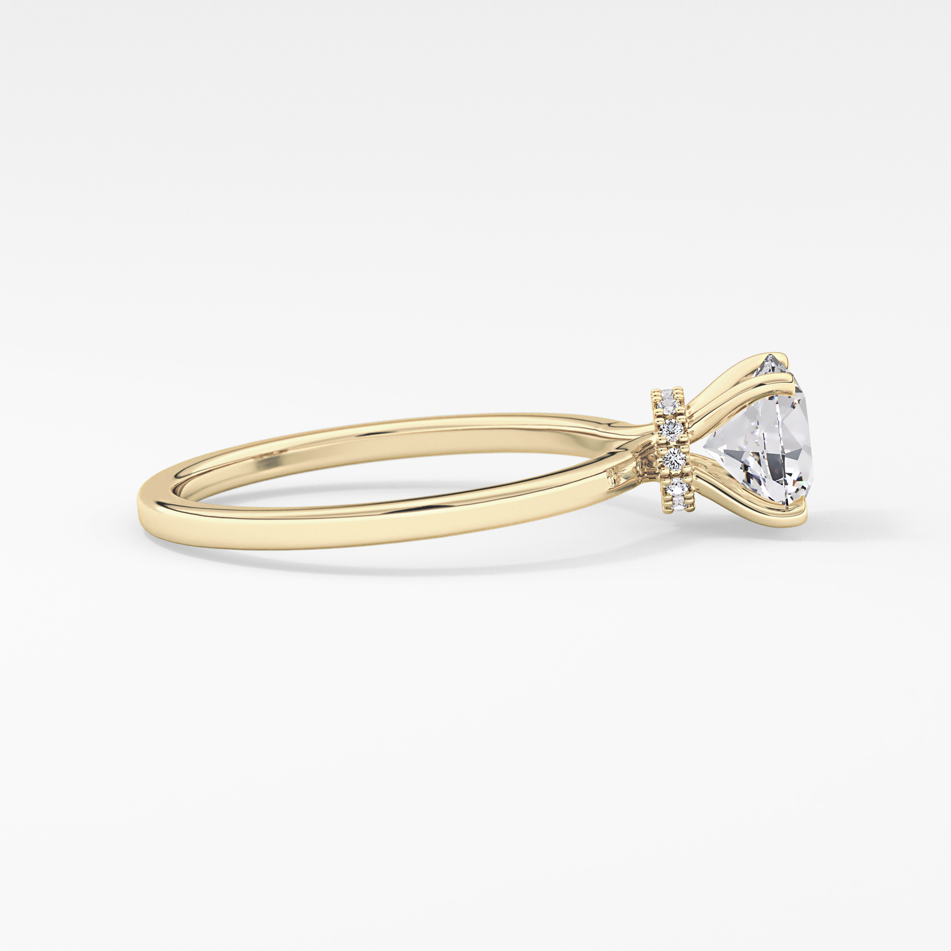 Round Hidden Halo Lab Grown Diamond Engagement Ring