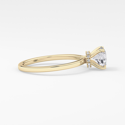 Round Hidden Halo Lab Grown Diamond Engagement Ring