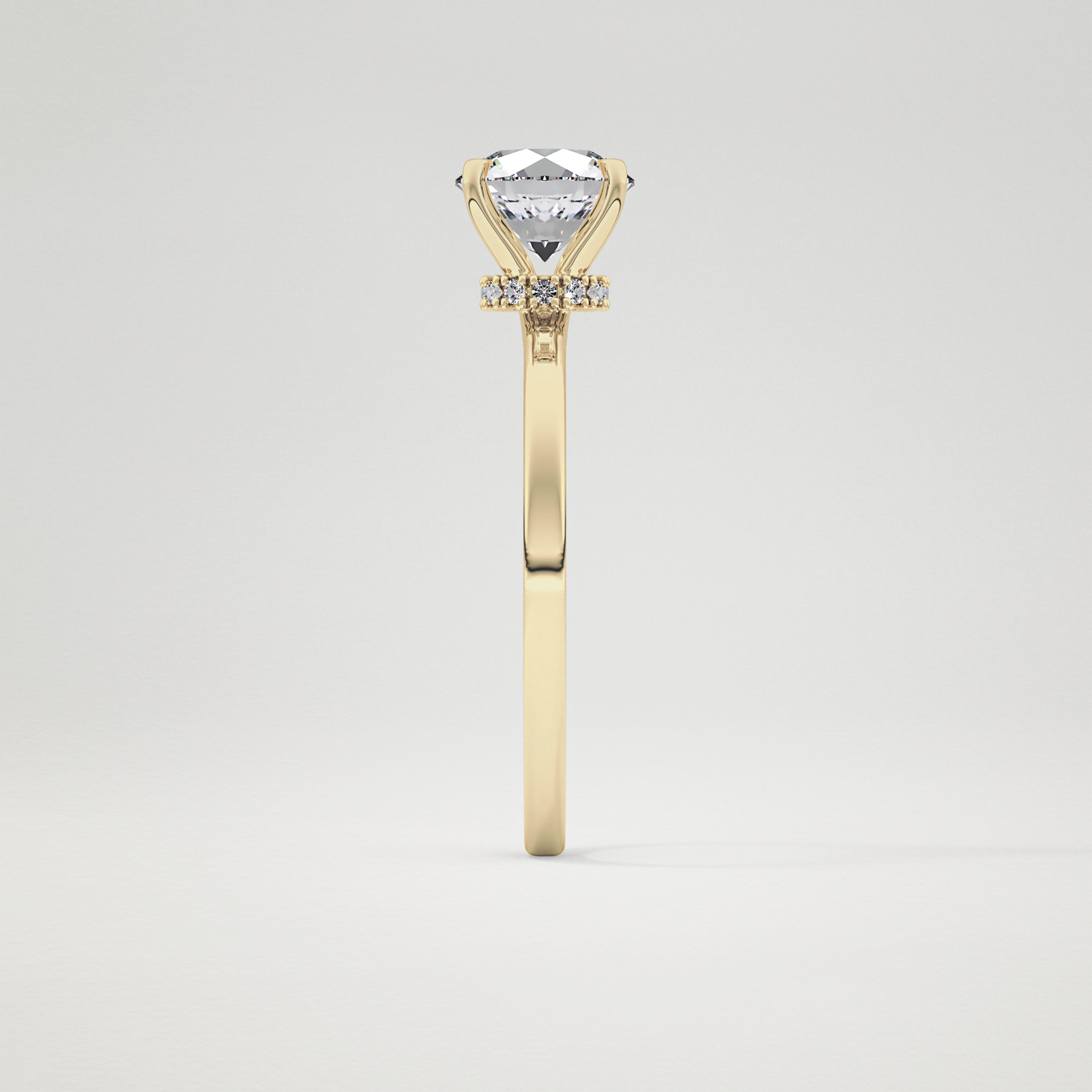 Round Hidden Halo Lab Grown Diamond Engagement Ring