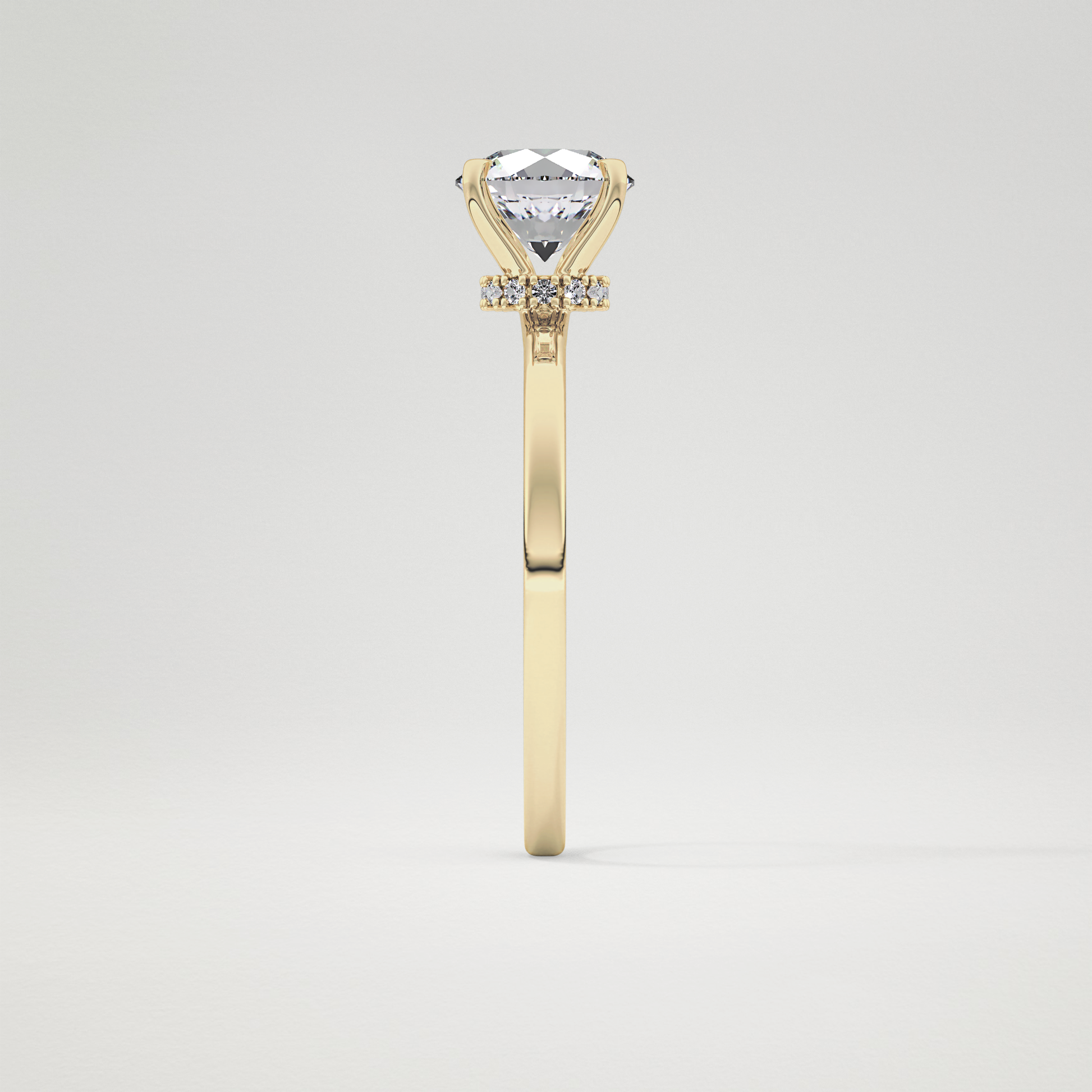 Round Hidden Halo Lab Grown Diamond Engagement Ring