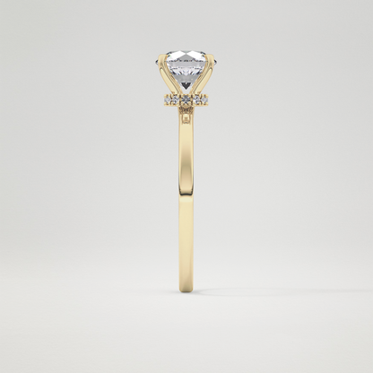 Round Hidden Halo Lab Grown Diamond Engagement Ring