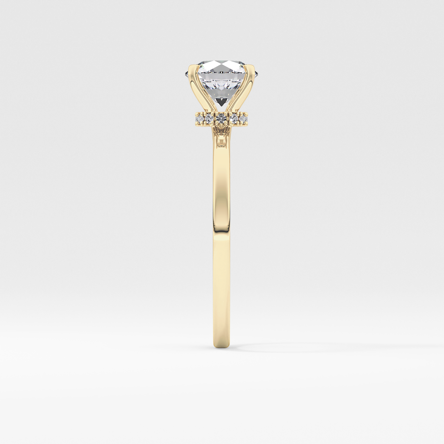 Round Hidden Halo Lab Grown Diamond Engagement Ring