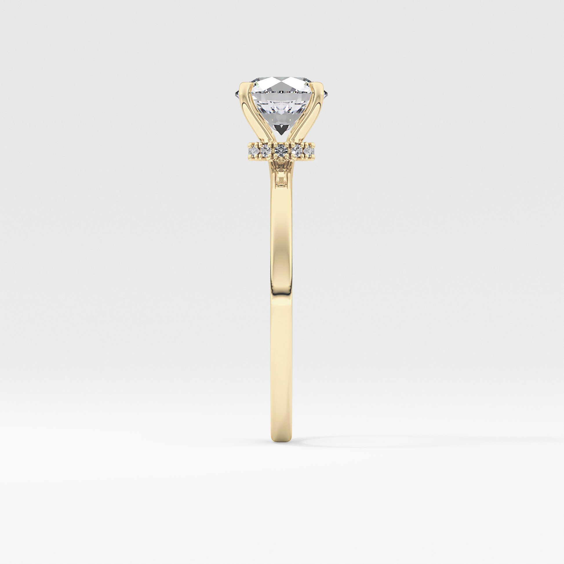 Round Hidden Halo Lab Grown Diamond Engagement Ring