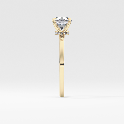 Round Hidden Halo Lab Grown Diamond Engagement Ring
