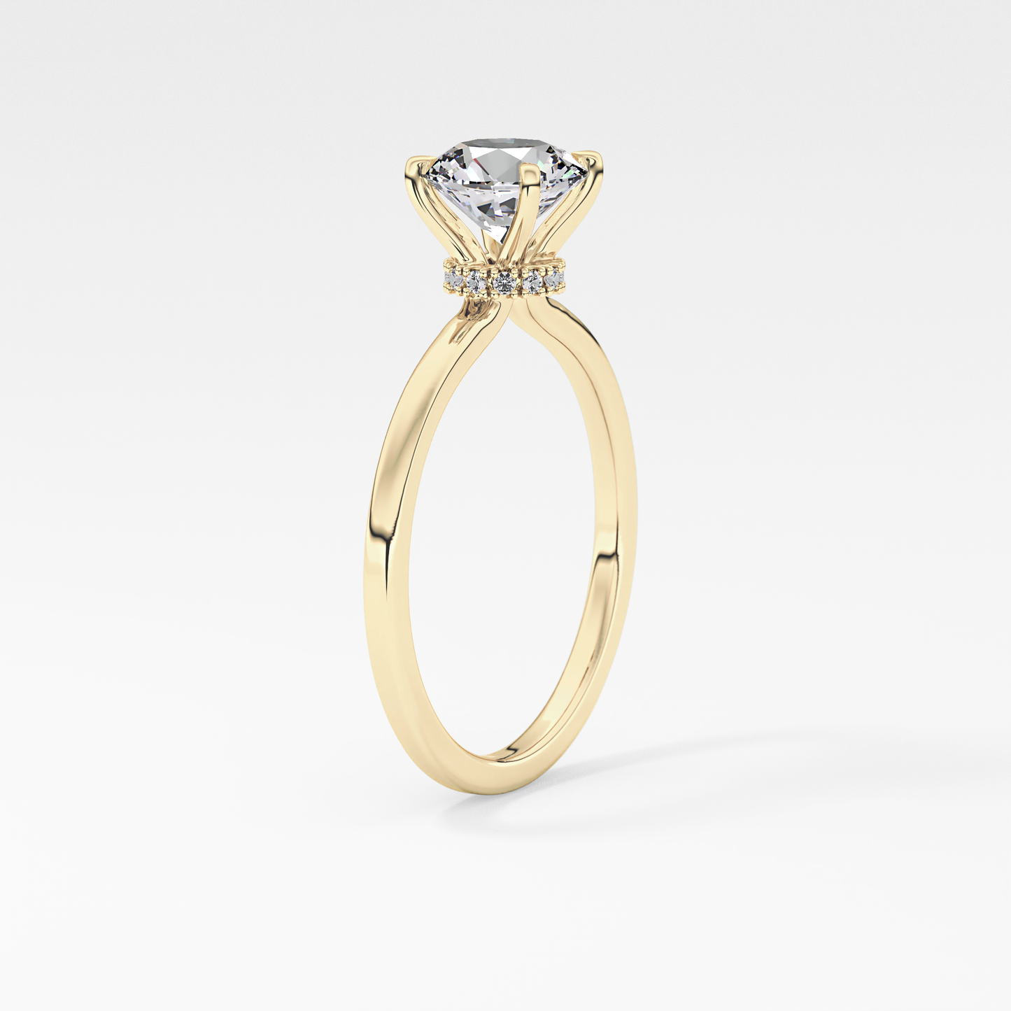 Round Hidden Halo Lab Grown Diamond Engagement Ring