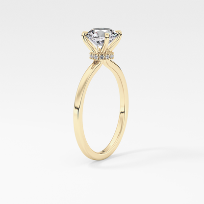 Round Hidden Halo Lab Grown Diamond Engagement Ring