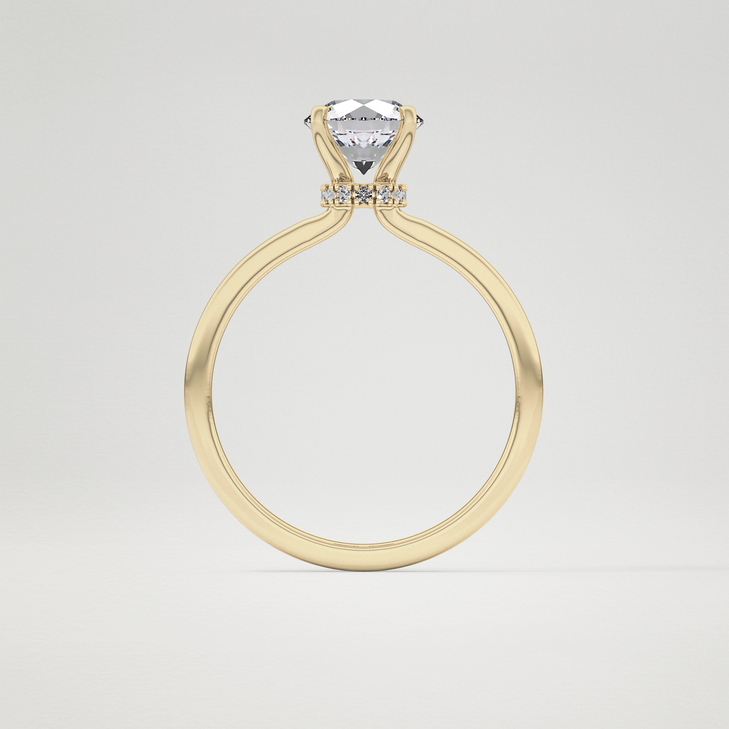 Round Hidden Halo Lab Grown Diamond Engagement Ring