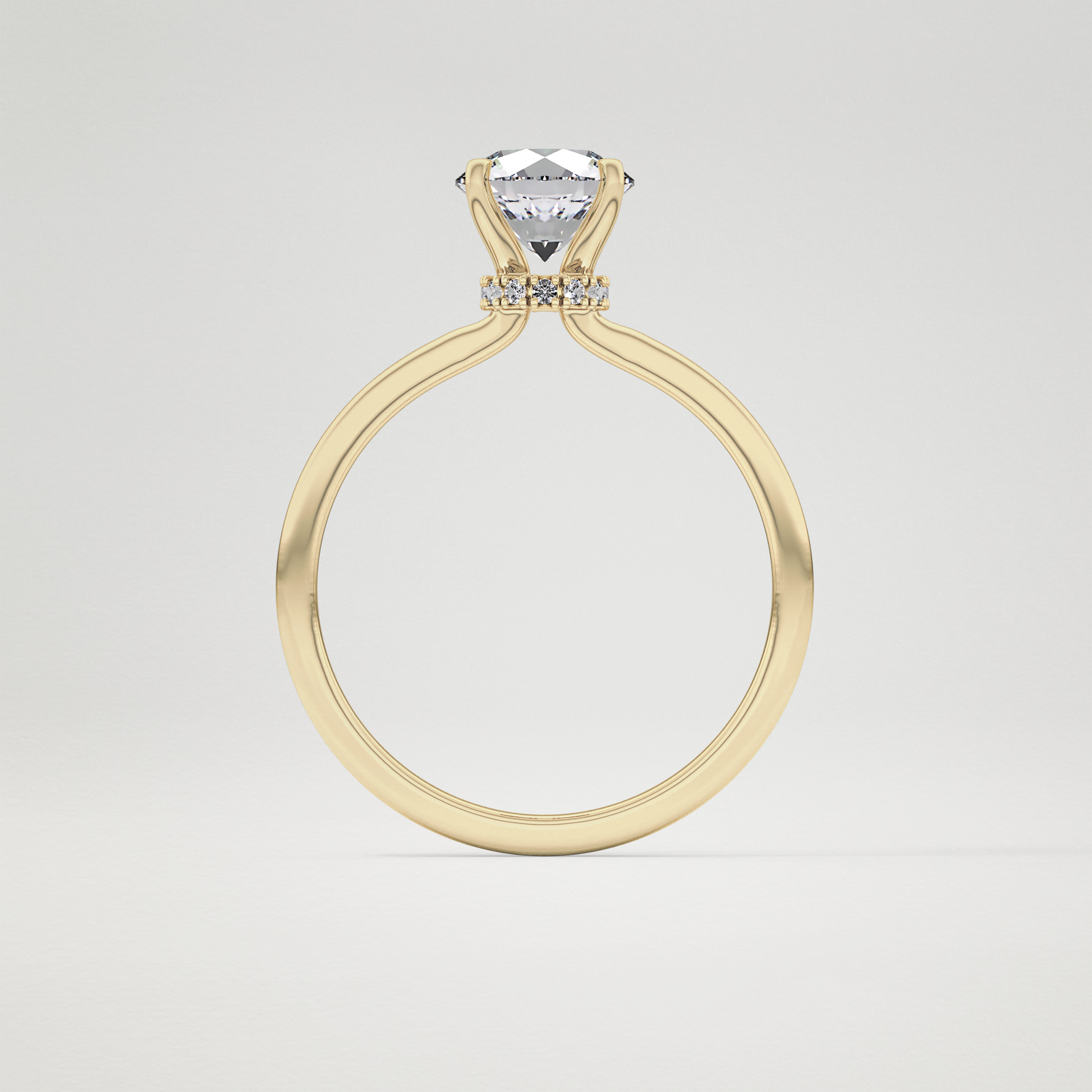 Round Hidden Halo Lab Grown Diamond Engagement Ring