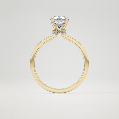 Round Hidden Halo Lab Grown Diamond Engagement Ring