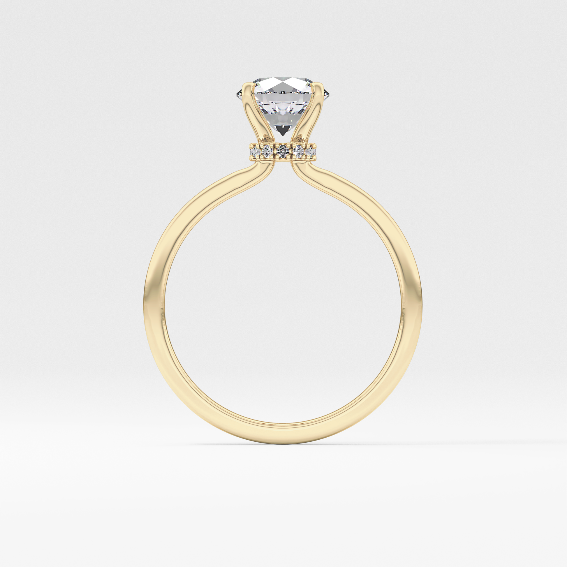 Round Hidden Halo Lab Grown Diamond Engagement Ring