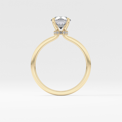 Round Hidden Halo Lab Grown Diamond Engagement Ring