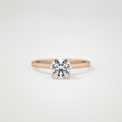 Round Hidden Halo Lab Grown Diamond Engagement Ring