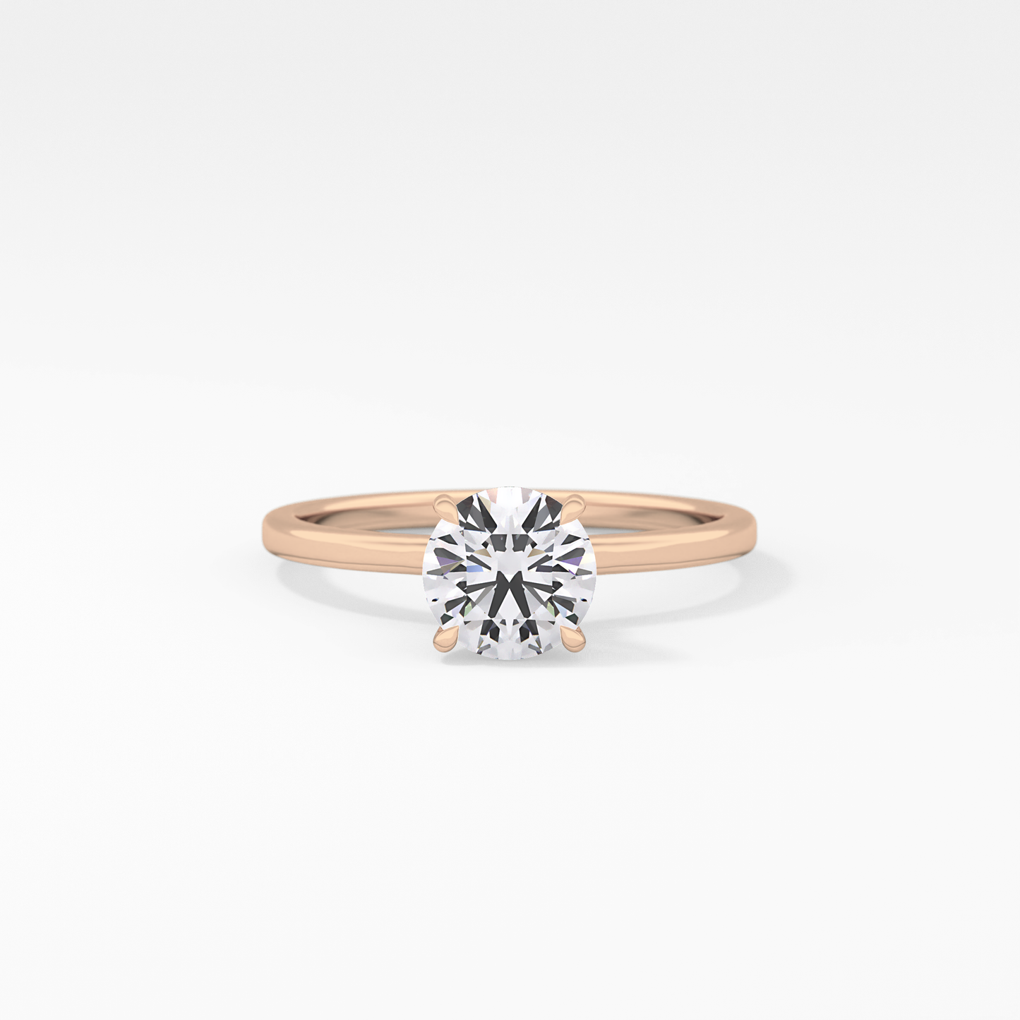 Round Hidden Halo Lab Grown Diamond Engagement Ring