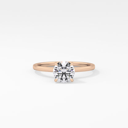Round Hidden Halo Lab Grown Diamond Engagement Ring