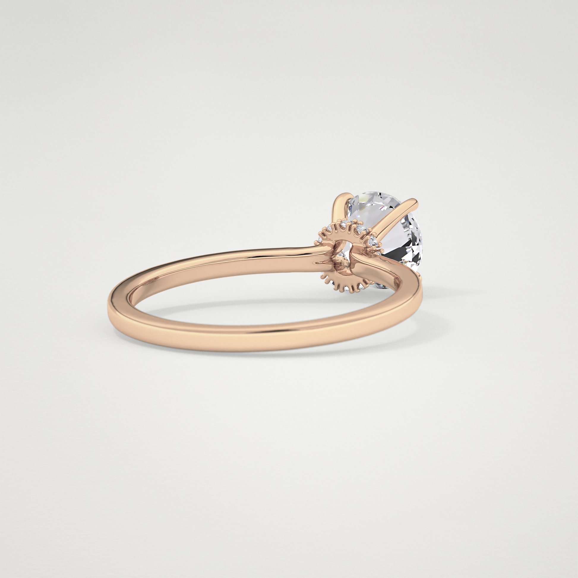 Round Hidden Halo Lab Grown Diamond Engagement Ring