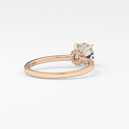 Round Hidden Halo Lab Grown Diamond Engagement Ring
