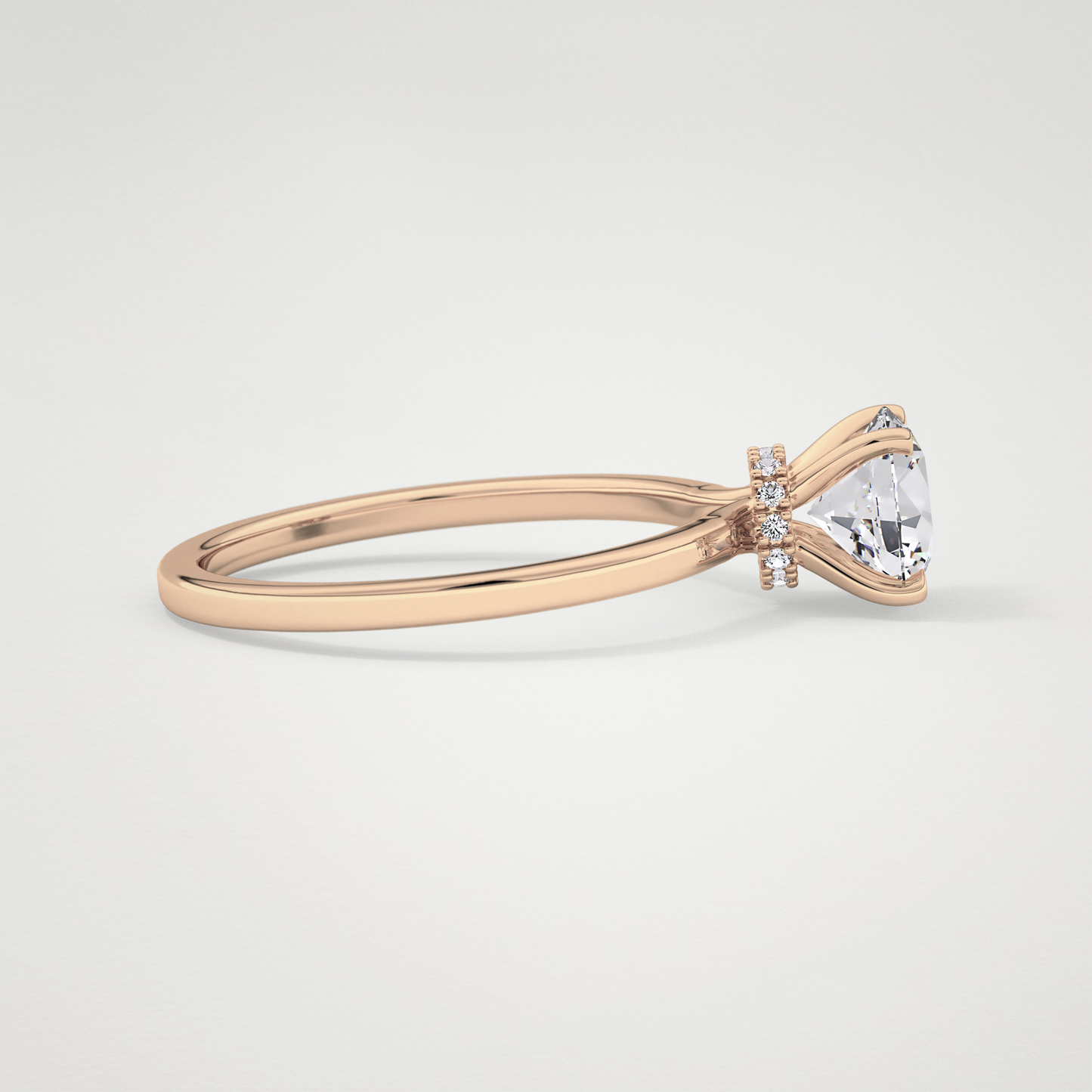 Round Hidden Halo Lab Grown Diamond Engagement Ring