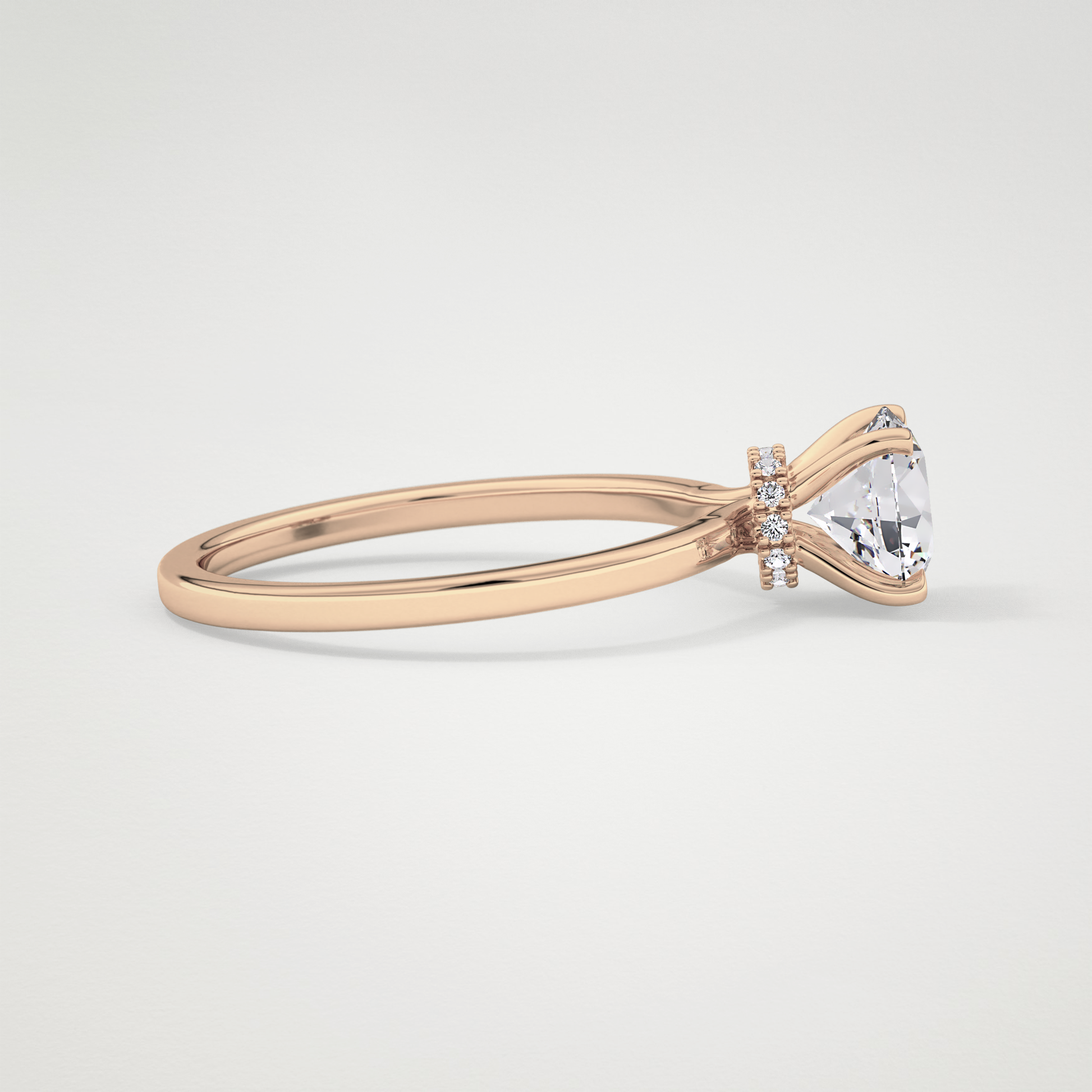 Round Hidden Halo Lab Grown Diamond Engagement Ring