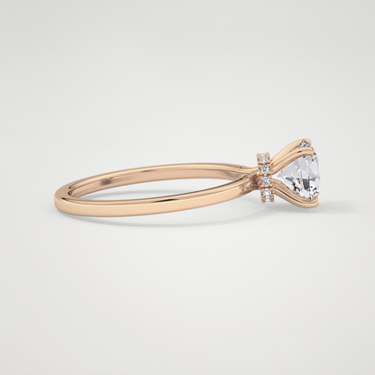 Round Hidden Halo Lab Grown Diamond Engagement Ring