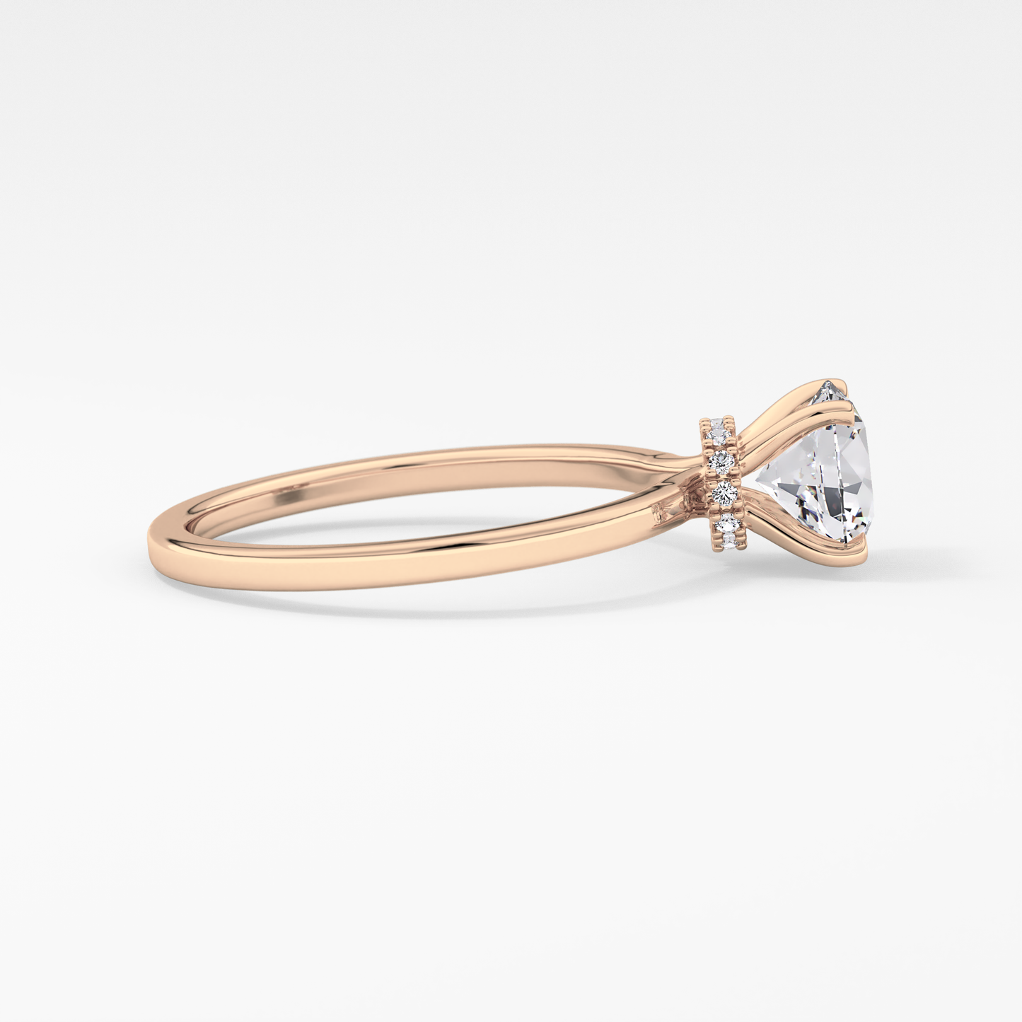 Round Hidden Halo Lab Grown Diamond Engagement Ring