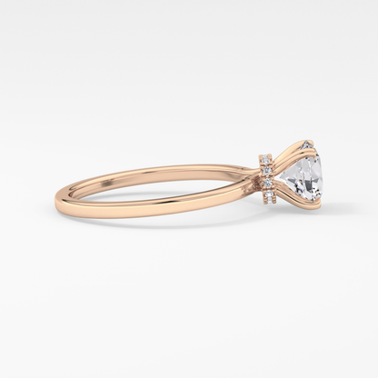 Round Hidden Halo Lab Grown Diamond Engagement Ring