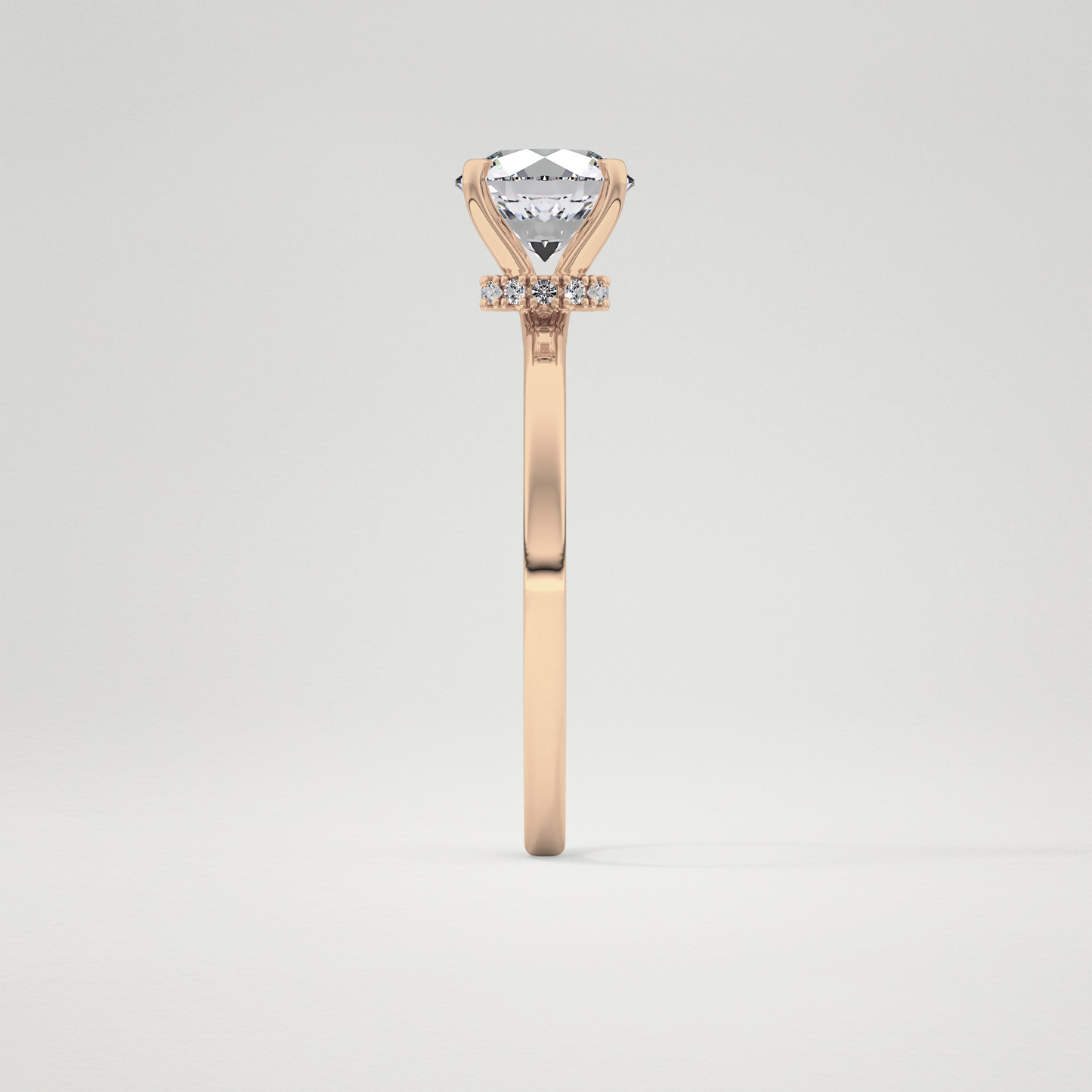 Round Hidden Halo Lab Grown Diamond Engagement Ring