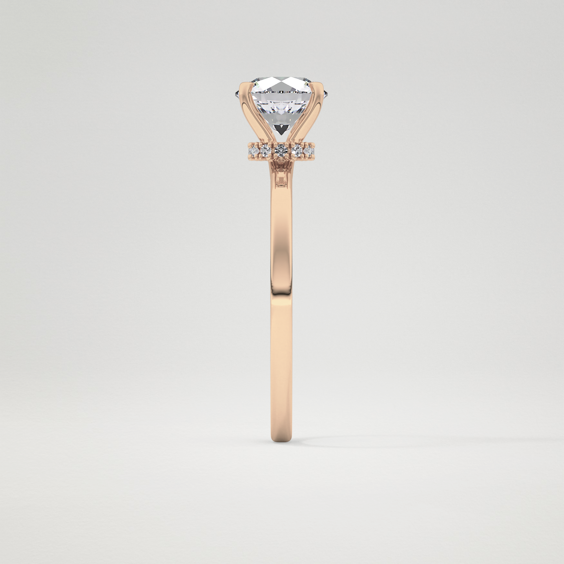 Round Hidden Halo Lab Grown Diamond Engagement Ring