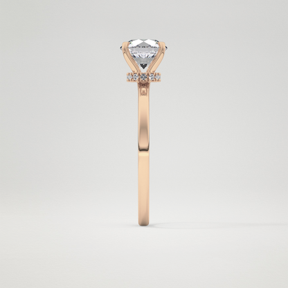 Round Hidden Halo Lab Grown Diamond Engagement Ring