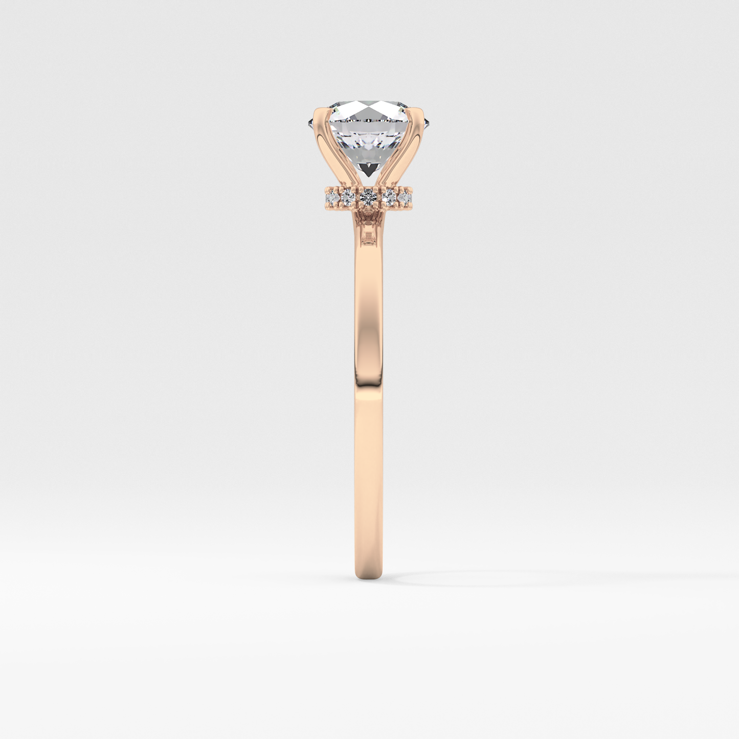Round Hidden Halo Lab Grown Diamond Engagement Ring