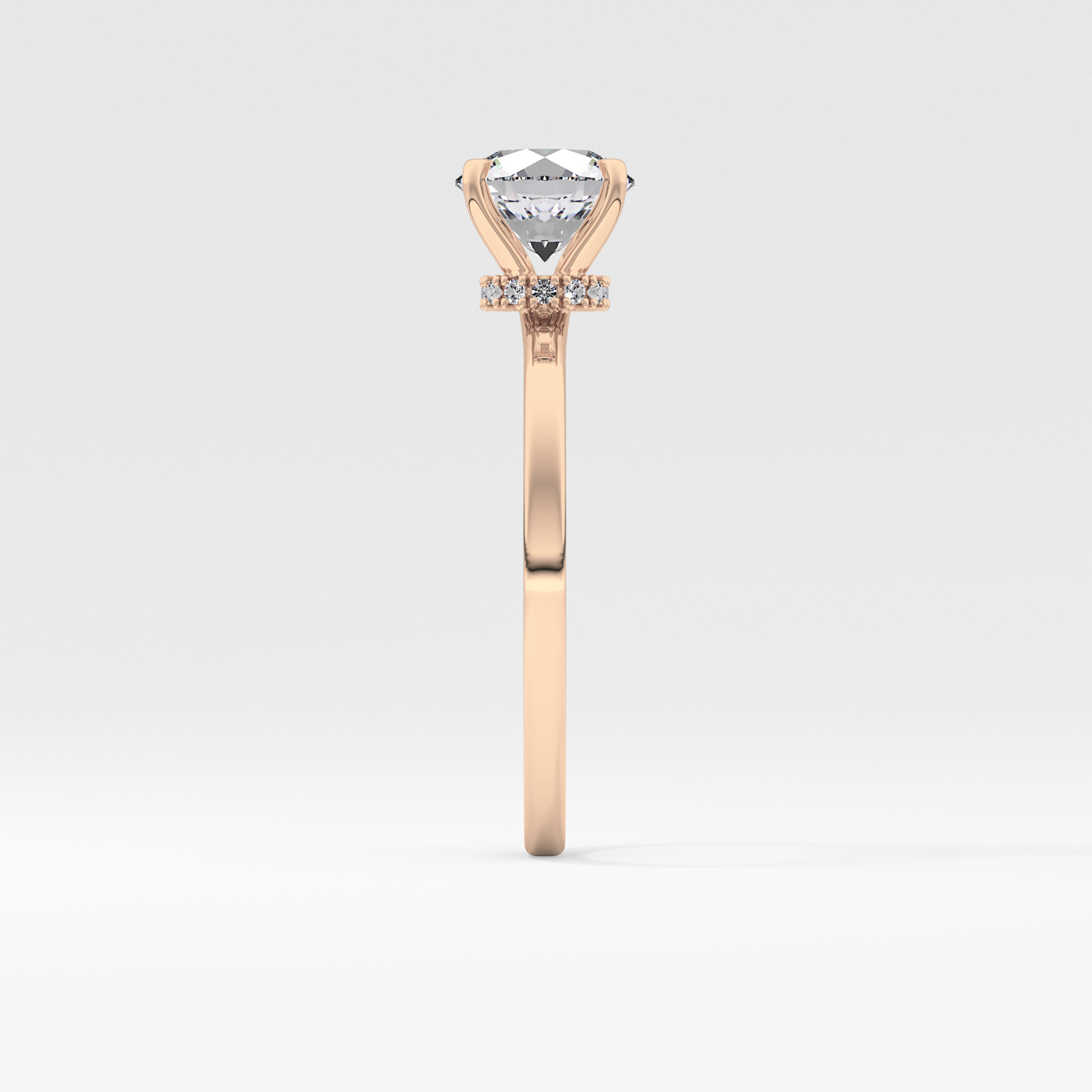 Round Hidden Halo Lab Grown Diamond Engagement Ring