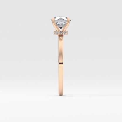 Round Hidden Halo Lab Grown Diamond Engagement Ring
