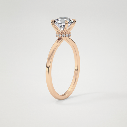 Round Hidden Halo Lab Grown Diamond Engagement Ring
