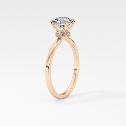 Round Hidden Halo Lab Grown Diamond Engagement Ring