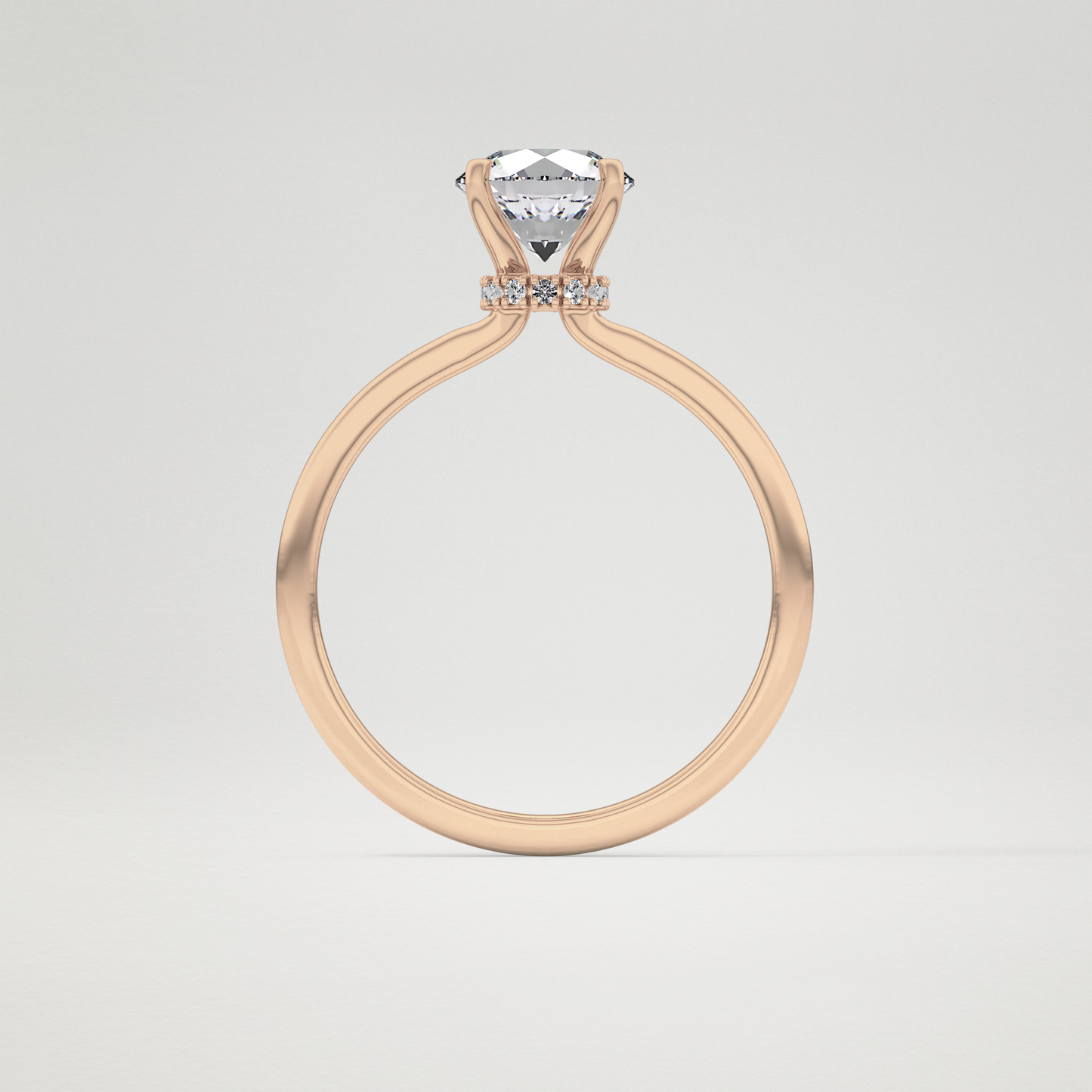 Round Hidden Halo Lab Grown Diamond Engagement Ring