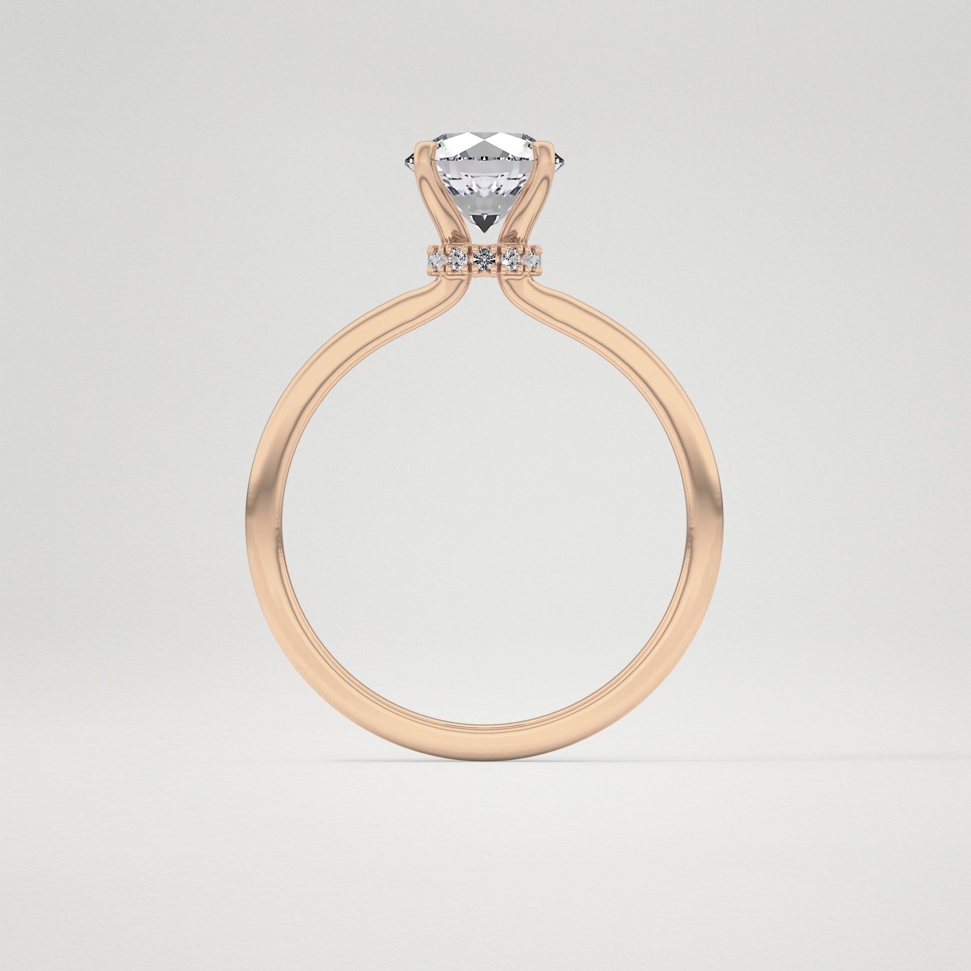 Round Hidden Halo Lab Grown Diamond Engagement Ring