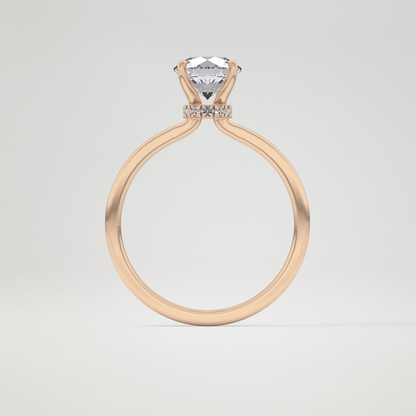 Round Hidden Halo Lab Grown Diamond Engagement Ring