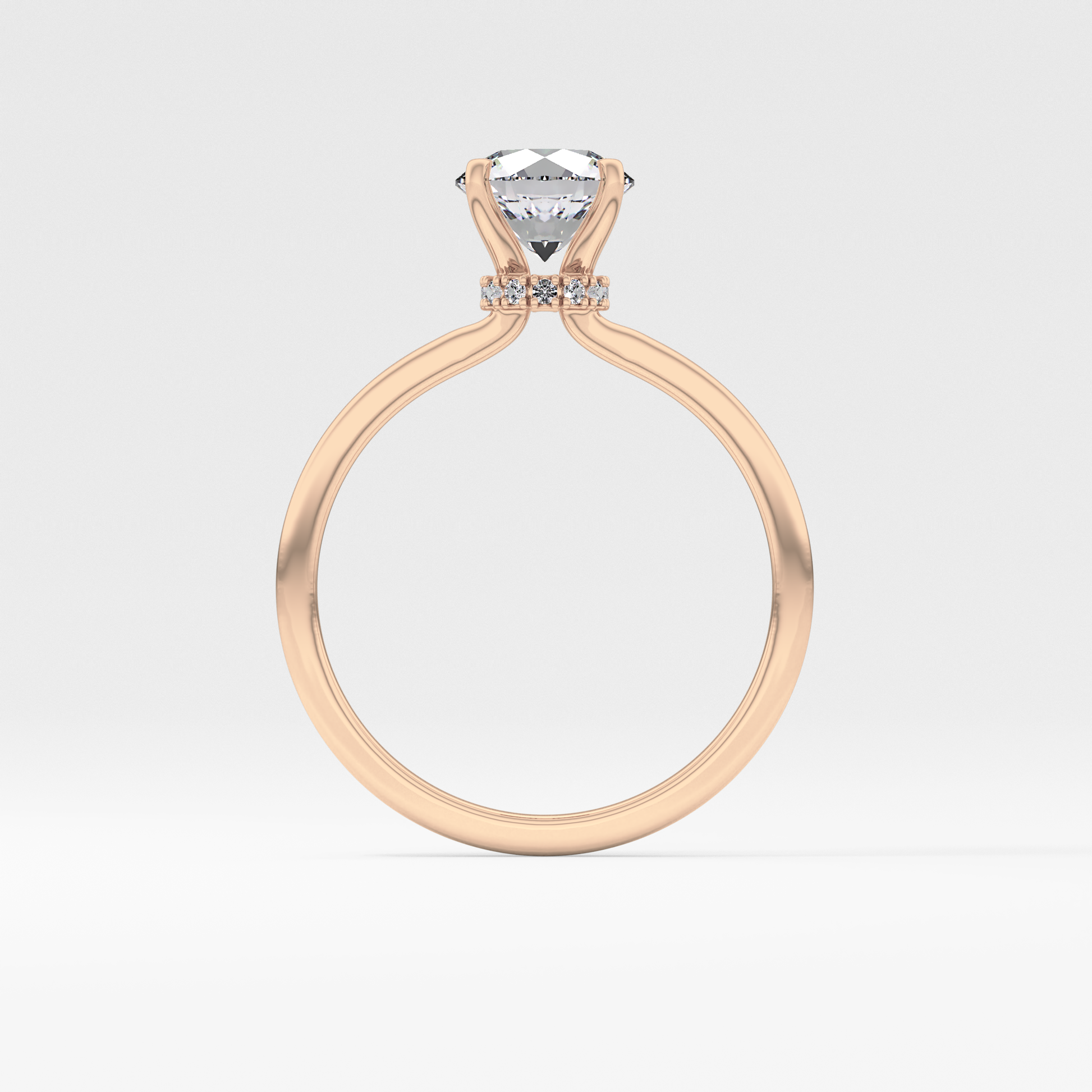 Round Hidden Halo Lab Grown Diamond Engagement Ring