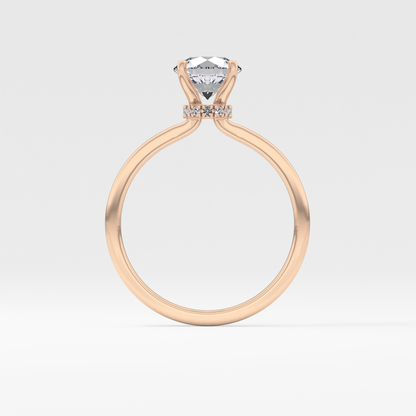 Round Hidden Halo Lab Grown Diamond Engagement Ring